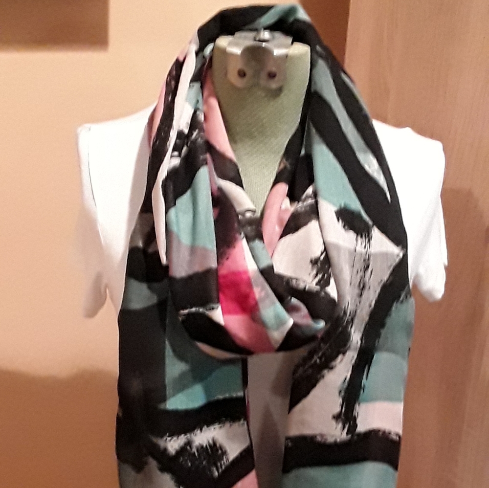 AUTHENTIC BURBERRY Multicolor Woven Raw-edge Scarf